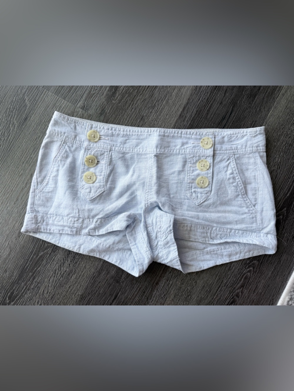 Express Light Blue Women's Shorts with Button Details